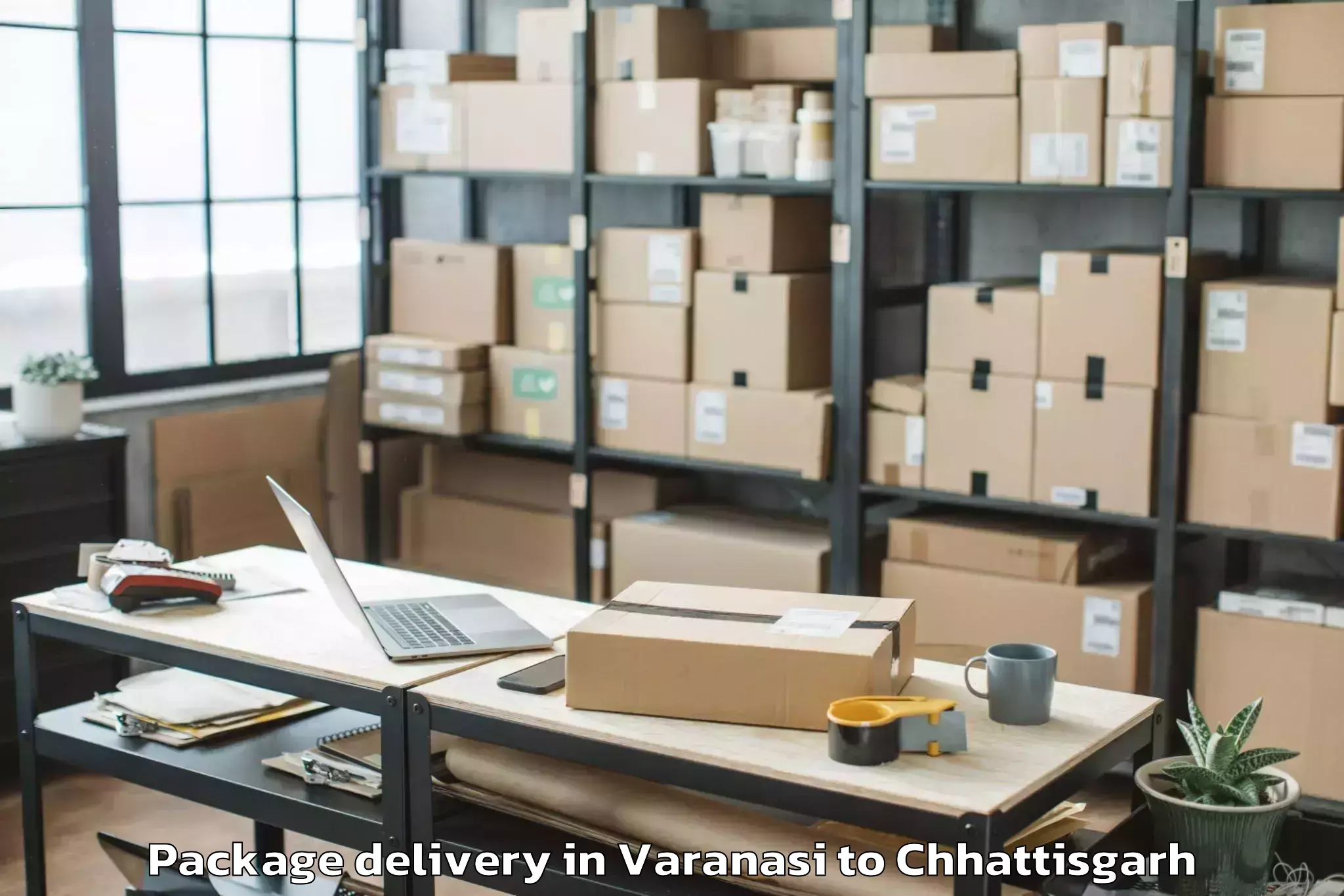 Reliable Varanasi to Chirmiri Package Delivery